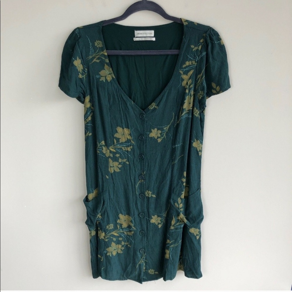 Urban Outfitters green floral shift dress size L